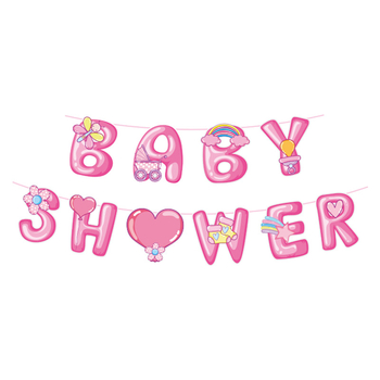Banner cu steaguri din hârtie pentru baby shower, cu litere, decor de petrecere personalizabil