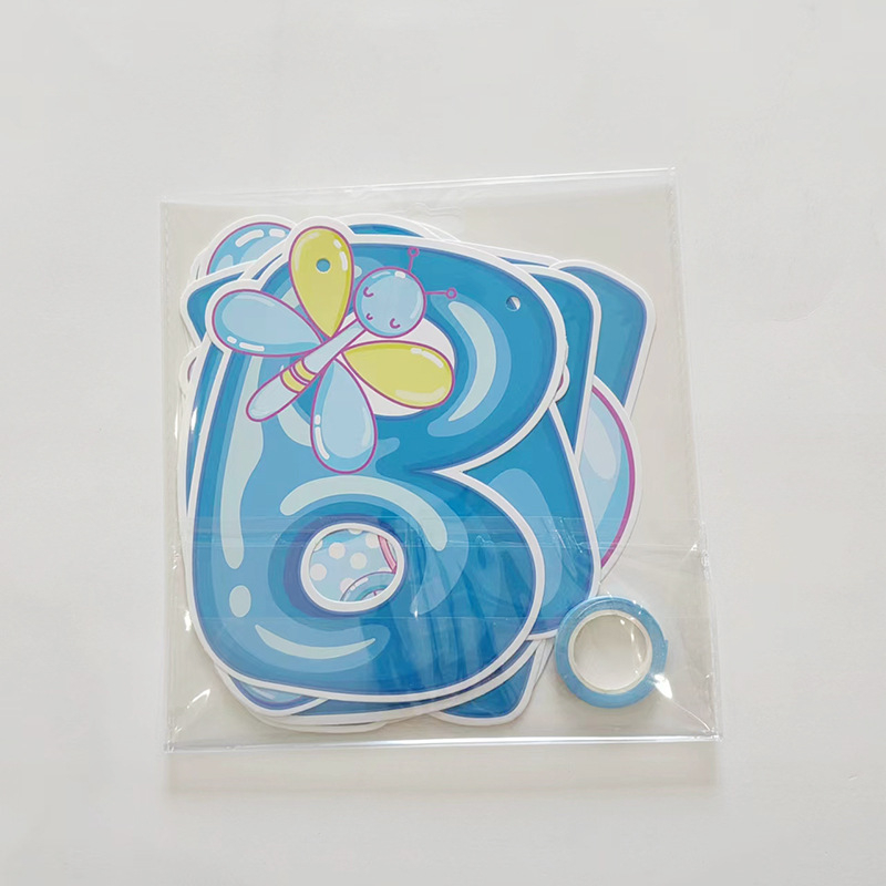 Banner cu steaguri din hârtie pentru baby shower, cu litere, decor de petrecere personalizabil