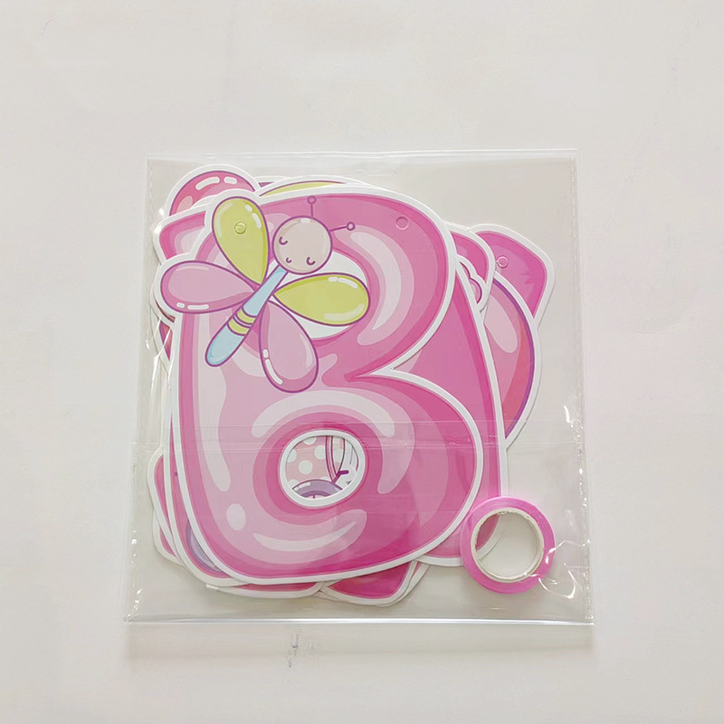 Banner cu steaguri din hârtie pentru baby shower, cu litere, decor de petrecere personalizabil