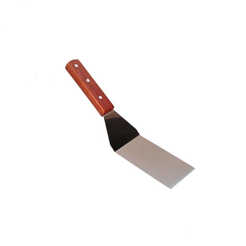 Set de unelte pentru grătar din oțel inoxidabil pentru exterior, spatulă cu mâner din lemn și lopată, ustensile de bucătărie în stil japonez