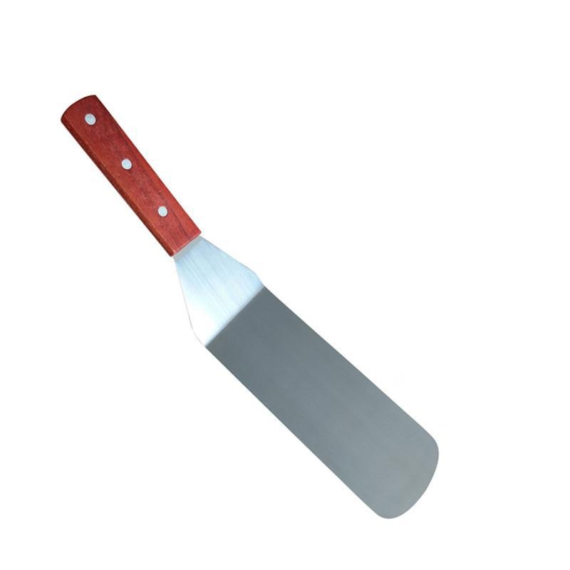 Set de unelte pentru grătar din oțel inoxidabil pentru exterior, spatulă cu mâner din lemn și lopată, ustensile de bucătărie în stil japonez