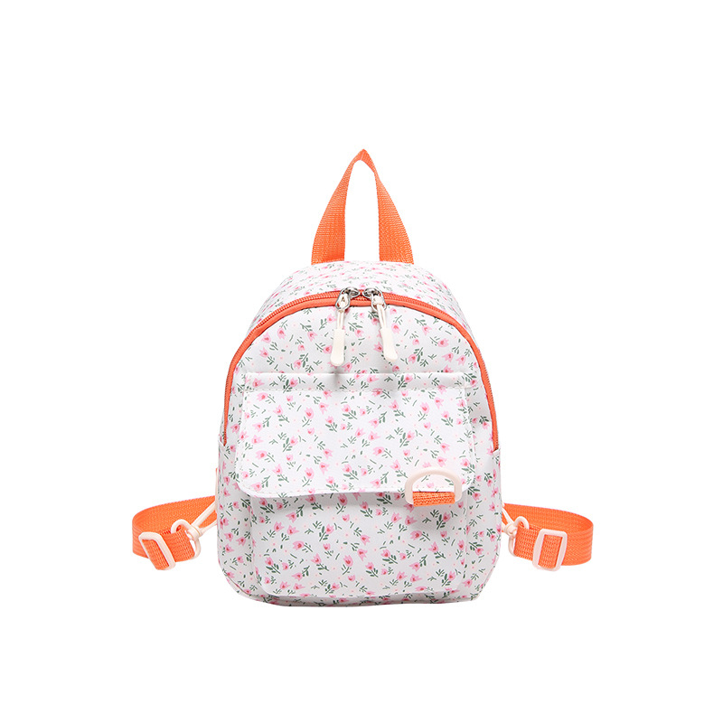 Ženski platneni ruksak s malim cvjetnim uzorkom, mini ruksak s korduroj detaljima, korejski stil