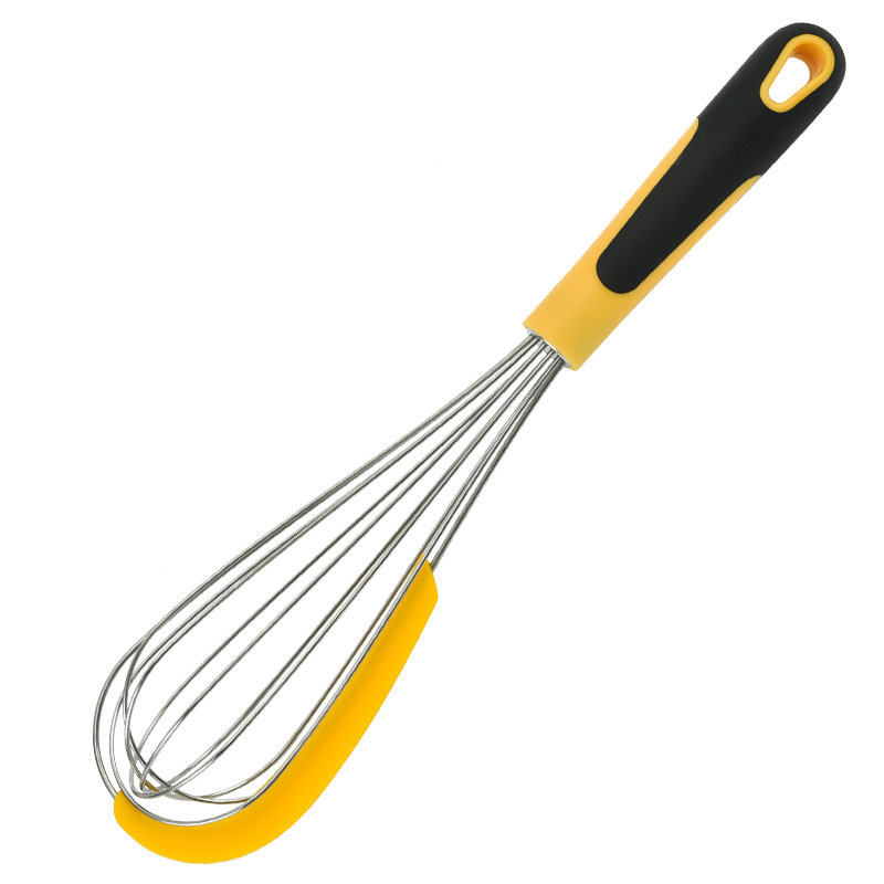 Tel manual pentru ouă cu spatulă din silicon, 12 inci, pentru ouă, cremă și aluat