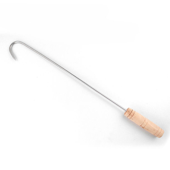furculiță de grătar pentru carne, cu mâner din lemn sau oțel