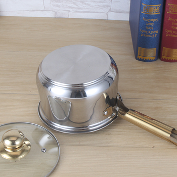 Set de vase din oțel inoxidabil, 10 piese, cu mânere placate cu aur