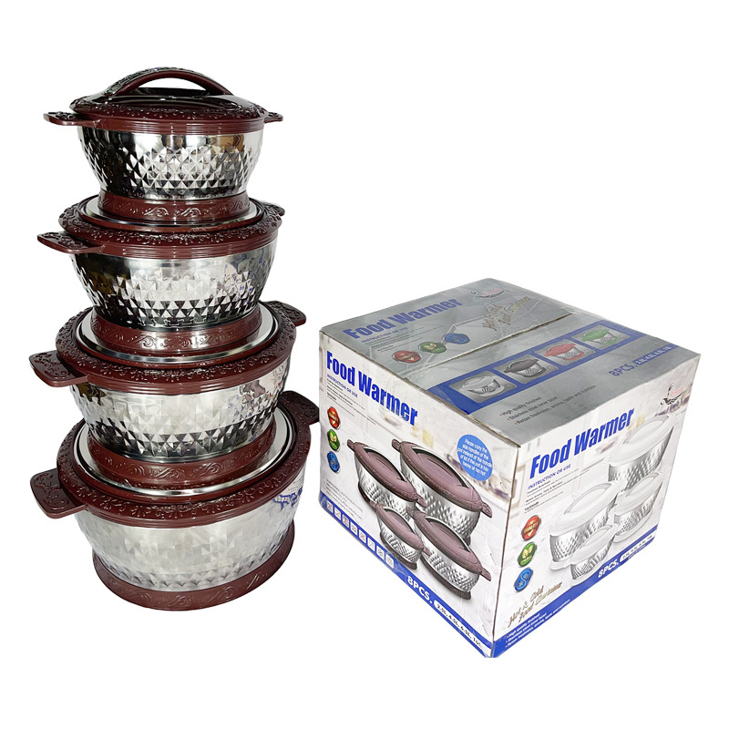 Set de vase din oțel inoxidabil izolat, 3 piese, capace etanșe, 201 oțel inoxidabil