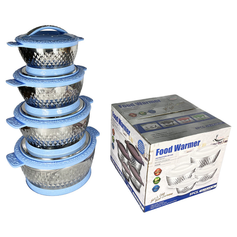 Set de vase din oțel inoxidabil izolat, 3 piese, capace etanșe, 201 oțel inoxidabil