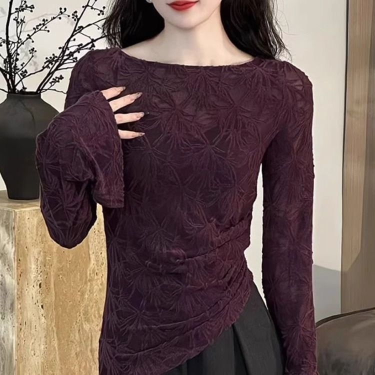 Új kínai stílusú női hosszú ujjú alapréteg felső, elegáns