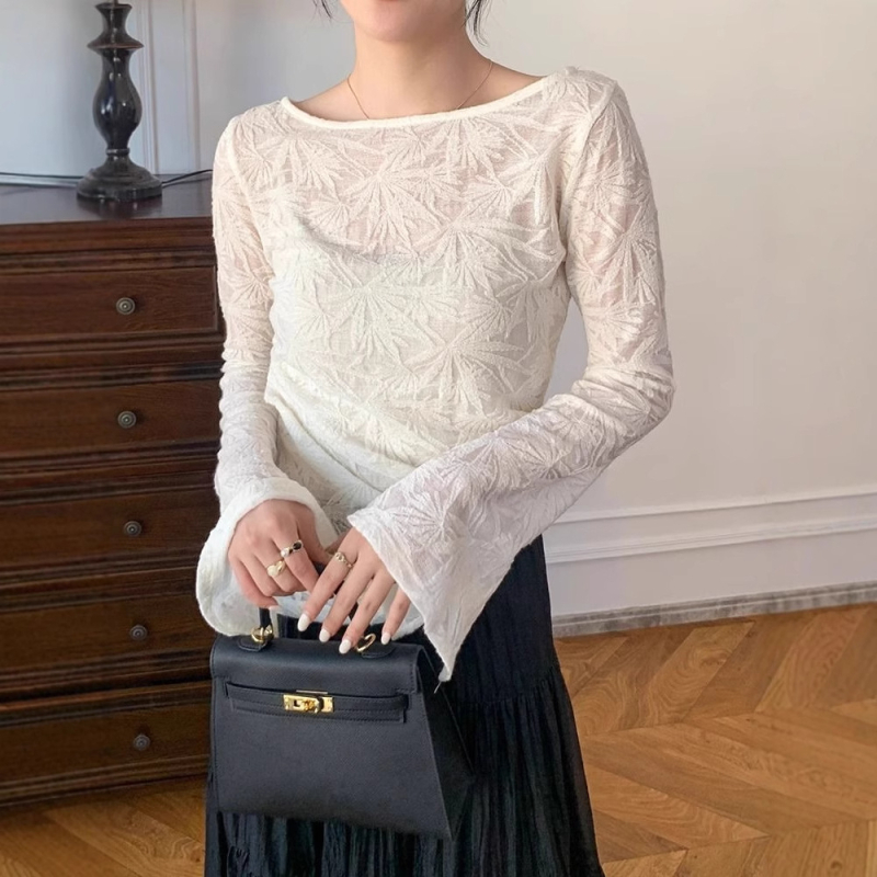 Új kínai stílusú női hosszú ujjú alapréteg felső, elegáns