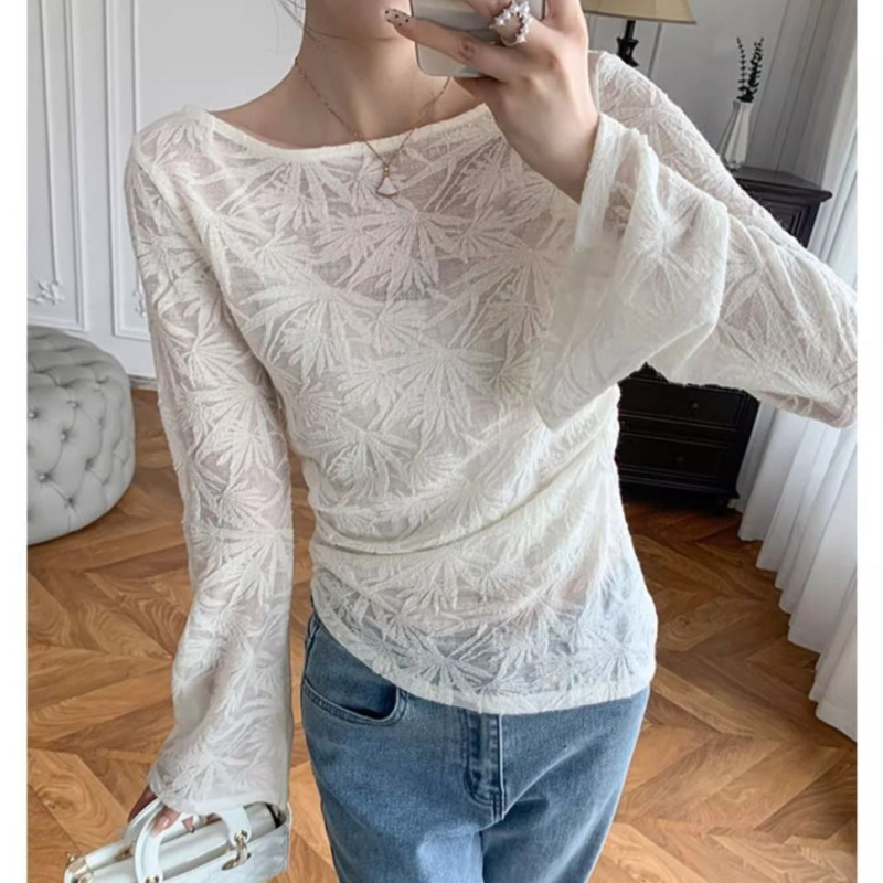 Új kínai stílusú női hosszú ujjú alapréteg felső, elegáns