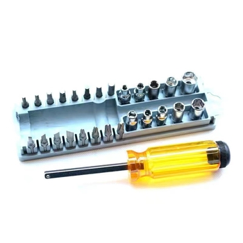 Set de 28 piese: chei cu cap exterior hexagonal și șurubelnițe, Torx T40