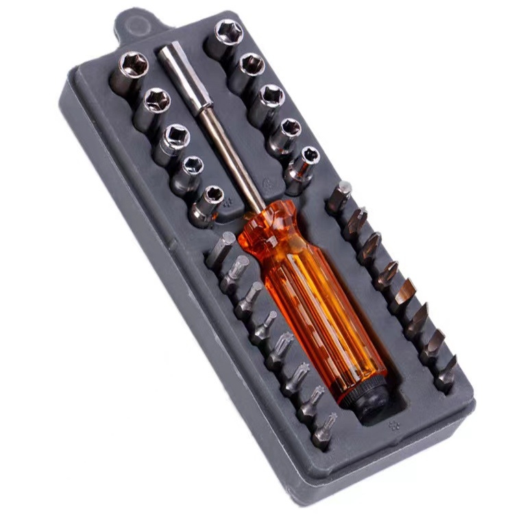 Set de 28 piese: chei cu cap exterior hexagonal și șurubelnițe, Torx T40