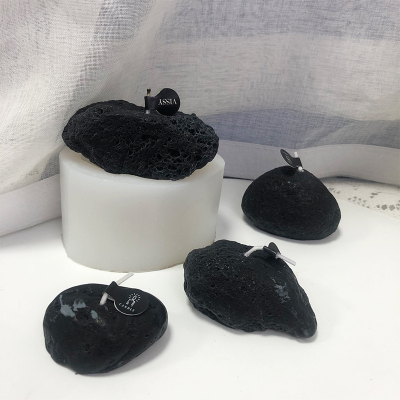 Formă din silicon pentru lumânări cu aromă de piatră – decor din ipsos, design geometric