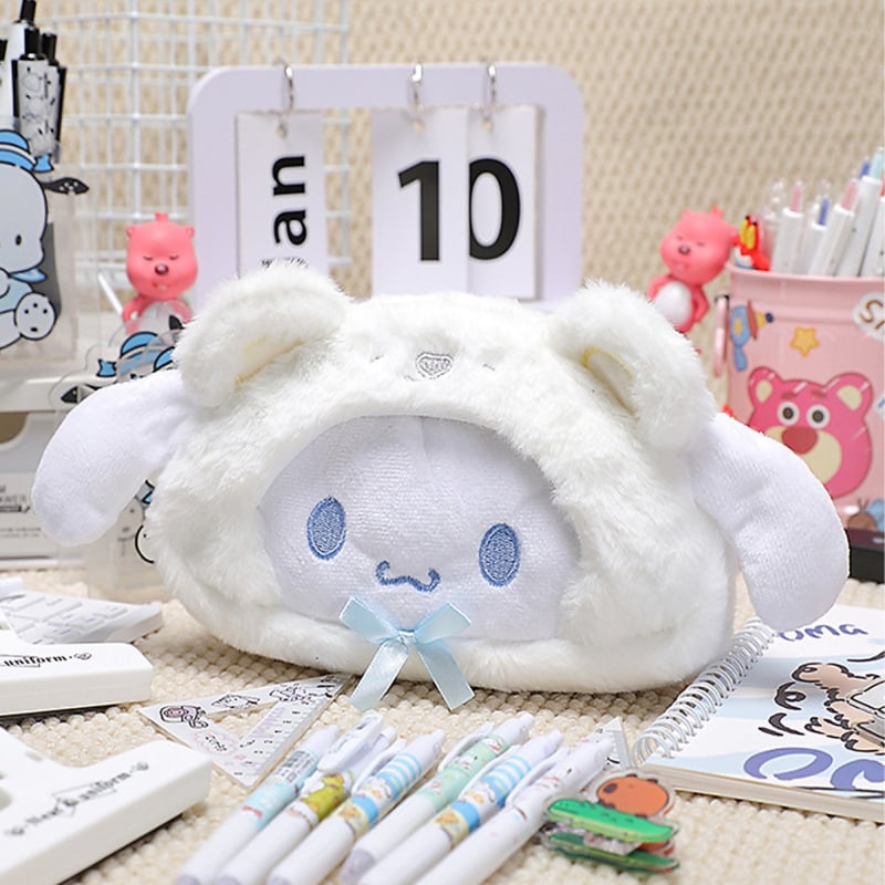 Penar Sanrio Hello Kitty cu My Melody și Cinnamoroll, husă de depozitare din pluș, portabilă