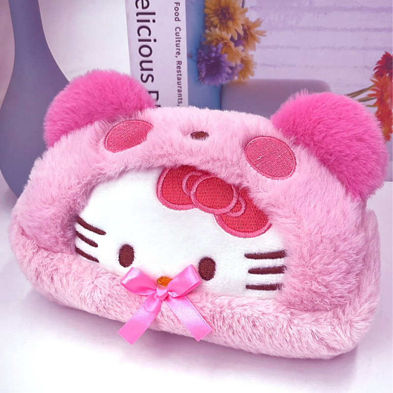 Penar Sanrio Hello Kitty cu My Melody și Cinnamoroll, husă de depozitare din pluș, portabilă