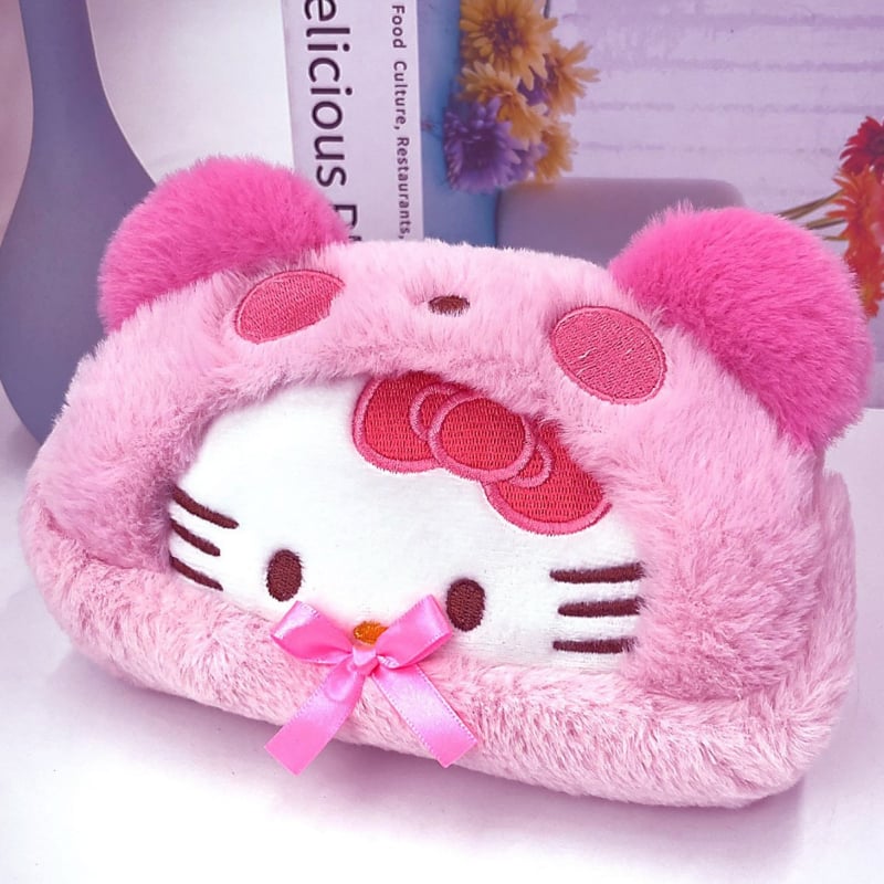 Penar Sanrio Hello Kitty cu My Melody și Cinnamoroll, husă de depozitare din pluș, portabilă
