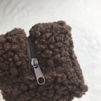 Geantă de machiaj din lână de miel, stil coreean, minimalistă și la modă, cu capacitate mare, formă pătrată, potrivită pentru cosmetice, creioane, monede și rechizite.
