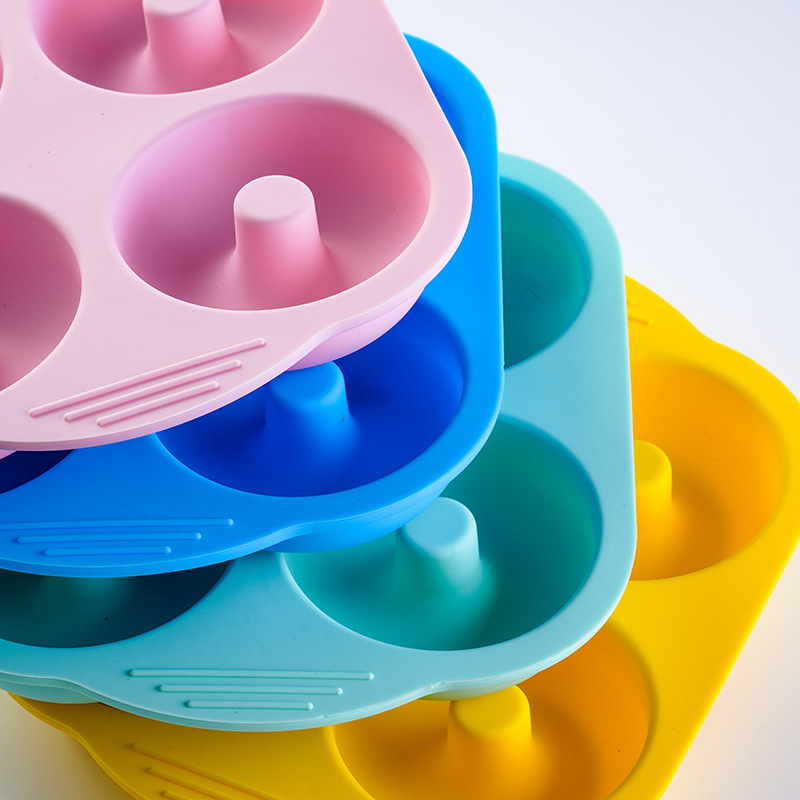 Formă din silicon cu patru cavități pentru coacere DIY, formă pentru gogoși, formă creativă pentru biscuiți cu formă circulară