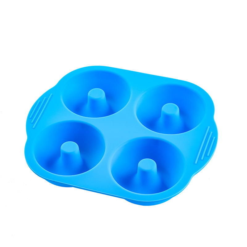 Formă din silicon cu patru cavități pentru coacere DIY, formă pentru gogoși, formă creativă pentru biscuiți cu formă circulară