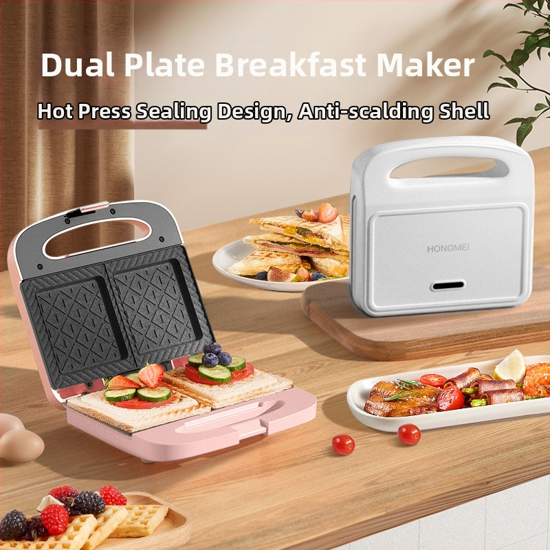 Rainbow Charm aparat electric multifuncțional cu plăci duble, mașină de waffles, 4 în 1 pentru rulouri cu ou și sendviș, mic dejun cu pâine