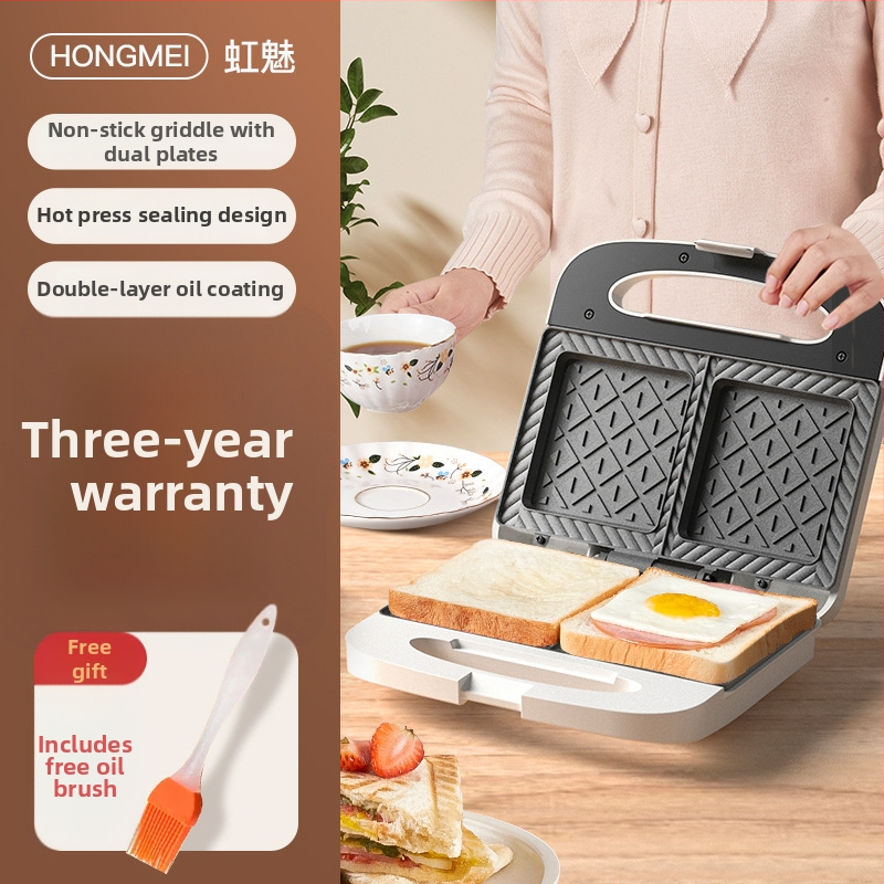 Rainbow Charm aparat electric multifuncțional cu plăci duble, mașină de waffles, 4 în 1 pentru rulouri cu ou și sendviș, mic dejun cu pâine