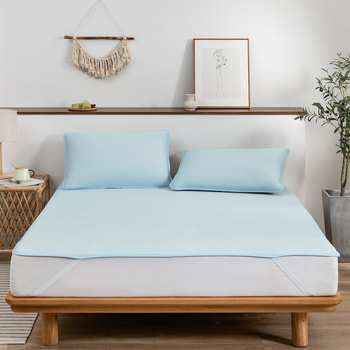Covor răcoros din fibre ice silk, lavabil și pliabil, covoraș moale de vară cu husă pentru pernă