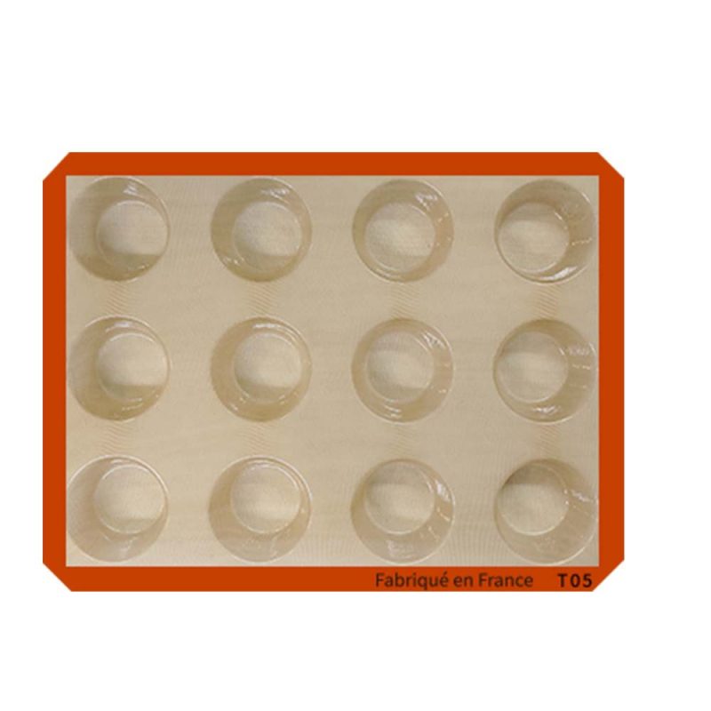 Formă de copt din silicon lichid, standard european, rotundă, roșie — pentru budincă și brioșe