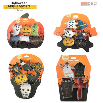Sada formičiek na sušienky zo série Halloween, nerezová oceľ, vyrezávacie formy na sušienky, formy na čokoládu a pečenie