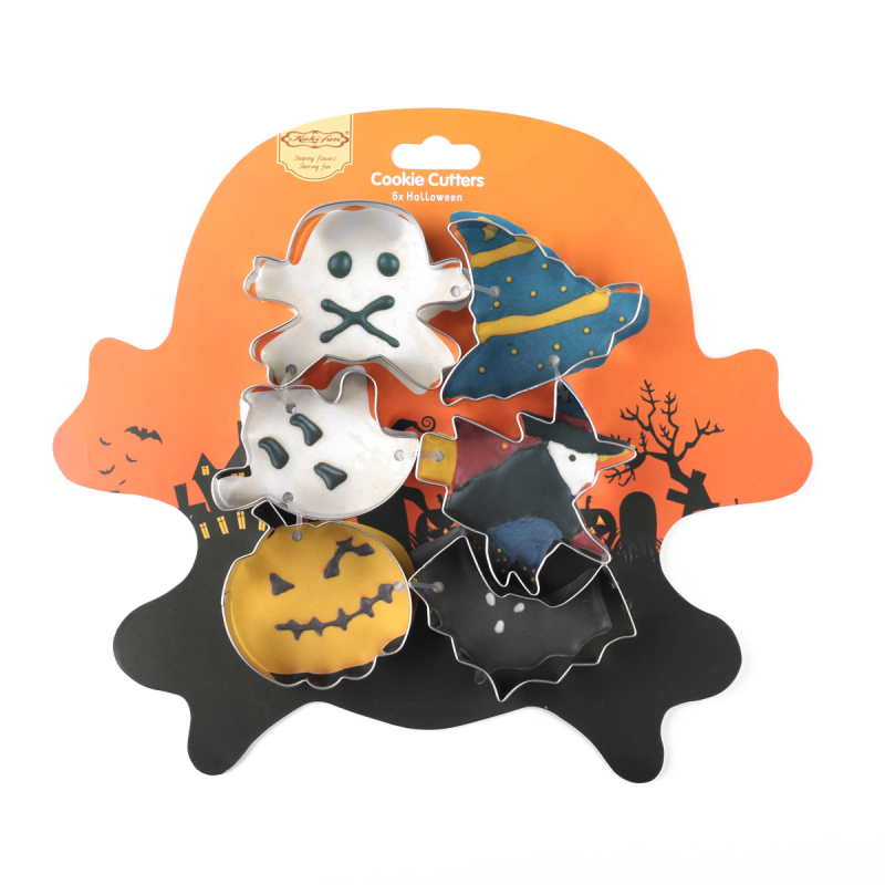 Set forme biscuiți seria Halloween, oțel inoxidabil, tăietoare pentru biscuiți, forme pentru ciocolată și coacere