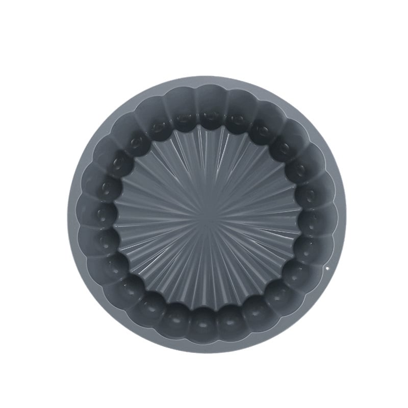 Formă din silicon pentru torturi cu motiv de floare de soare, tavă rotundă pentru tiramisu cu design plisat, potrivită pentru mille-feuille