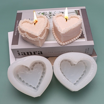 Formă din silicon pentru tort, inimă, decor fondant, ciocolată și lumânări