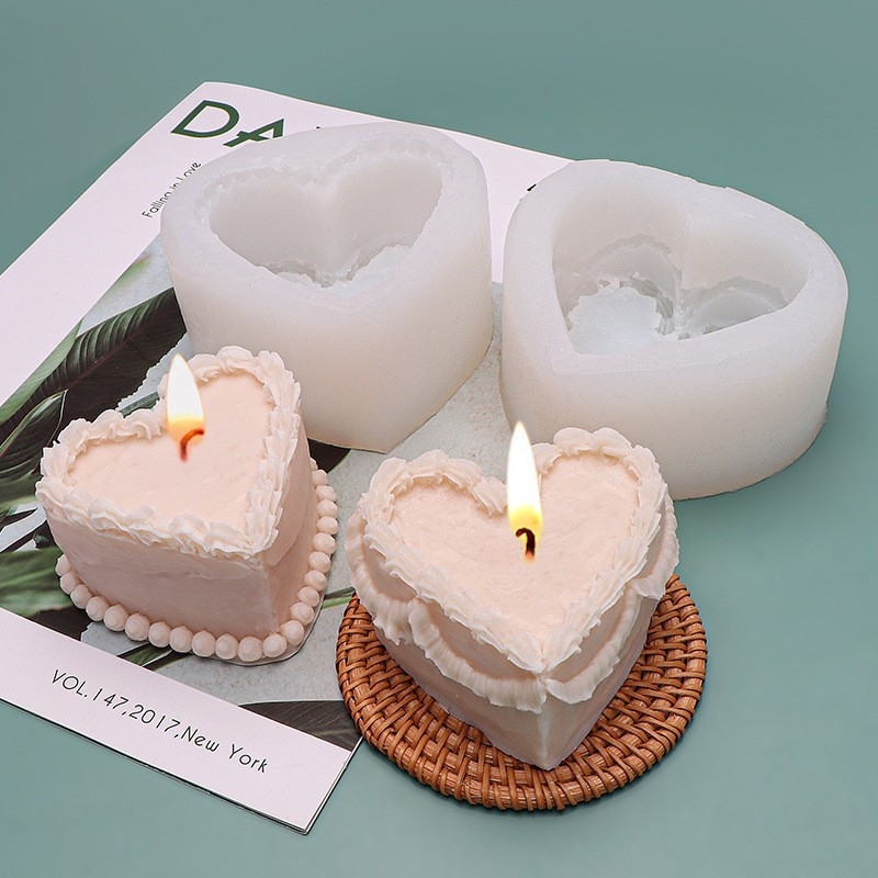 Formă din silicon pentru tort, inimă, decor fondant, ciocolată și lumânări