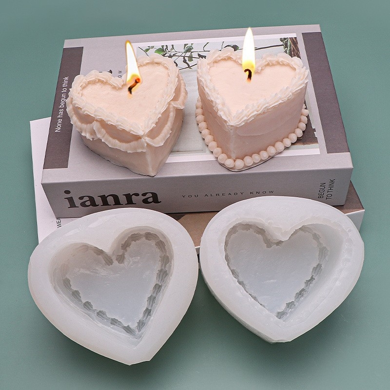 Formă din silicon pentru tort, inimă, decor fondant, ciocolată și lumânări