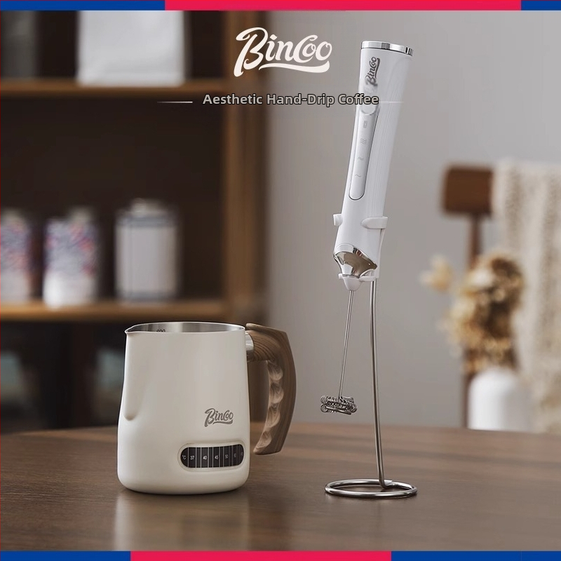 Bincoo Šľahač na mlieko pre kávu a matcha, elektrická ručná metlička, kompaktný