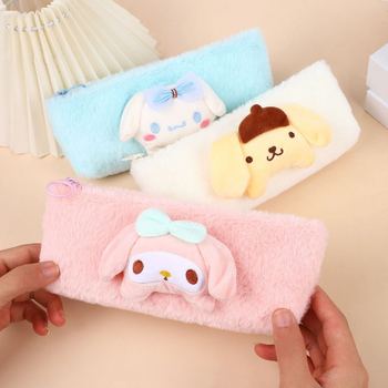 Penar plușat cu personaje Sanrio: Cinnamoroll, My Melody și Pompompurin – capacitate mare, rechizite pentru școală