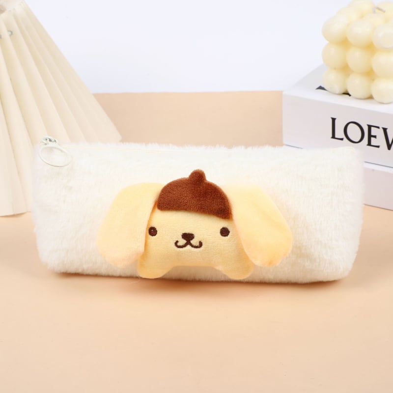 Penar plușat cu personaje Sanrio: Cinnamoroll, My Melody și Pompompurin – capacitate mare, rechizite pentru școală