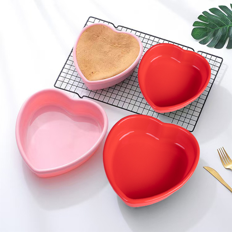 Formă de copt din silicon, inimă, pentru prăjituri în straturi și mousse, DIY