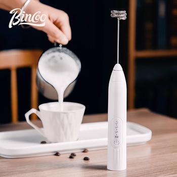 Bincoo Spumator de lapte electric pentru cafea, dispozitiv manual pentru spumare, artă latte, utilizare casnică