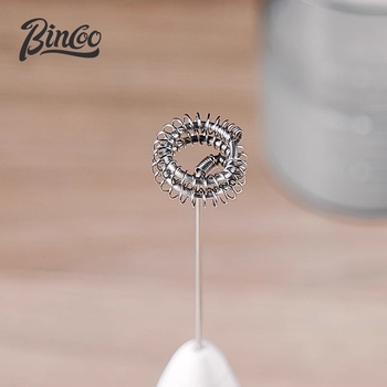 Bincoo Spumator de lapte electric pentru cafea, dispozitiv manual pentru spumare, artă latte, utilizare casnică