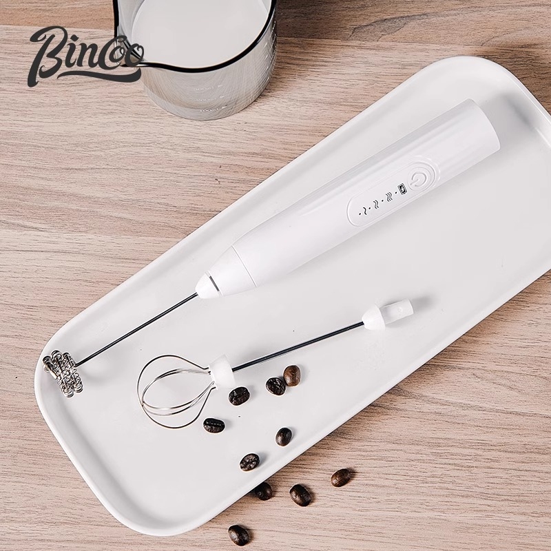 Bincoo Spumator de lapte electric pentru cafea, dispozitiv manual pentru spumare, artă latte, utilizare casnică