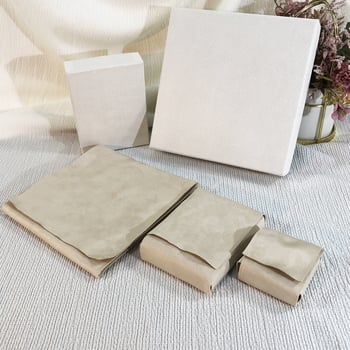 Chanel-inspirirana minimalistička kutija za nakit s tkaninskim premazom i poklopcem, za naušnice, perle i ogrlice.