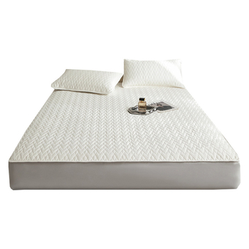 Față de pat din bumbac cu 60 fire, quiltat, impermeabil; husă de saltea 100% bumbac și cuvertură pentru pat pentru pat de 1,8 m