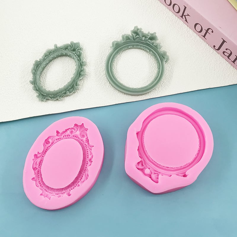 Șablon din silicon în stil european pentru ramă foto cu găuri, decor DIY pentru mașină, turnare cu rășină cristală