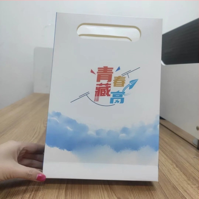 Geantă de bijuterii perforată, fără șiret, personalizabilă, geantă albă de cadouri pe carton alb, stil insta