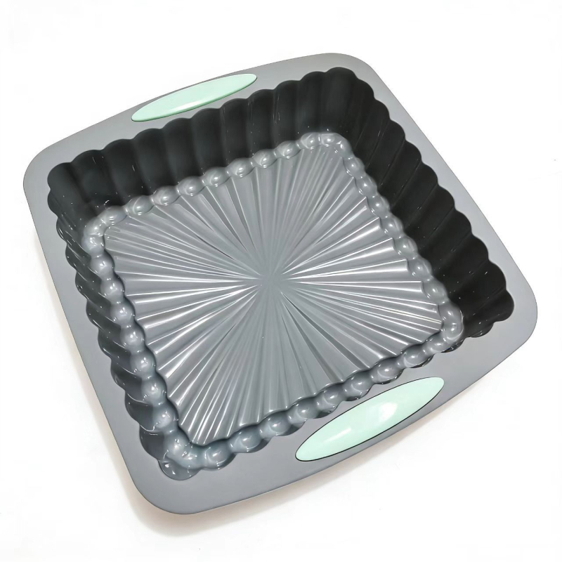Formă din silicon bicoloră cu design floare de floarea-soarelui, pentru coacere – formă multistrat pentru ouă