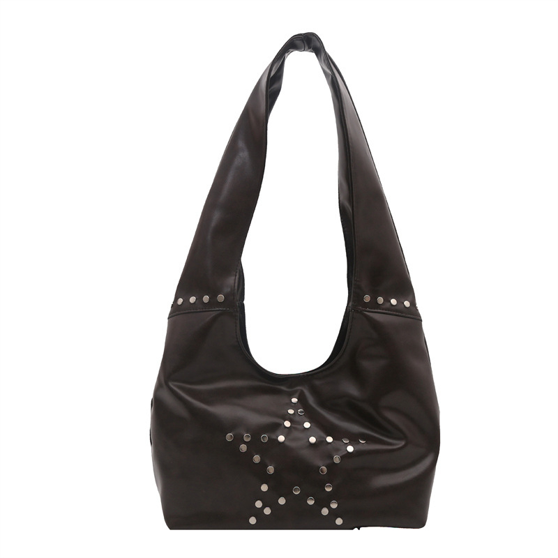 Torba Tote u ulično-retro stilu s personaliziranim zakovicama, punk stil torba preko ramena, velika zapremina, visokokvalitetna tekstura