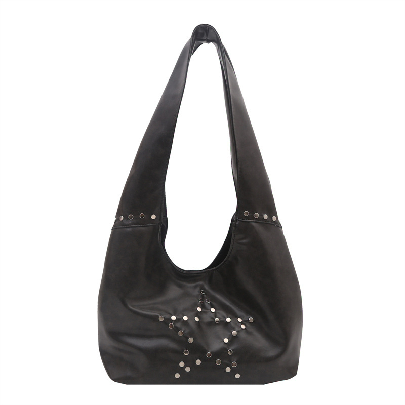 Torba Tote u ulično-retro stilu s personaliziranim zakovicama, punk stil torba preko ramena, velika zapremina, visokokvalitetna tekstura