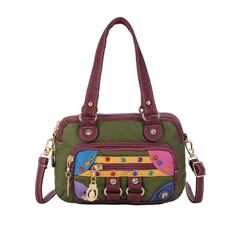 Ženska torbica od PU kože, color-block dizajn, moderan euro-američki stil 2025, kompaktna torba za rame i crossbody