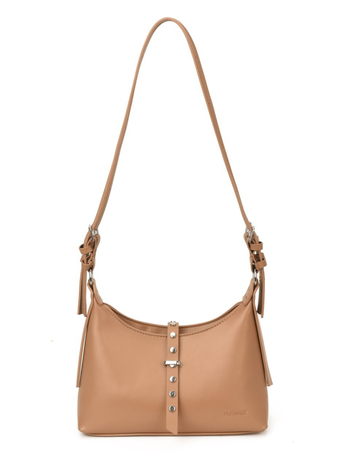 Melard ženska torbica za jesen-zimu, dumpling oblik, rivet detalji, crossbody, srednja veličina, PU koža, vintage stil