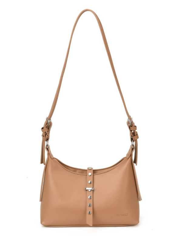 Melard ženska torbica za jesen-zimu, dumpling oblik, rivet detalji, crossbody, srednja veličina, PU koža, vintage stil